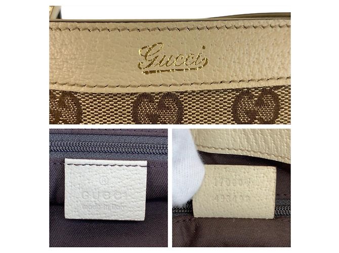 Bolso tote de cuero GG beige de Gucci Castaño - vista 3