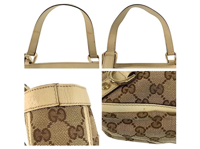 Bolso tote de cuero GG beige de Gucci Castaño - vista 5