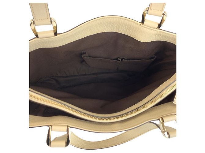 Bolso tote de cuero GG beige de Gucci Castaño - vista 8