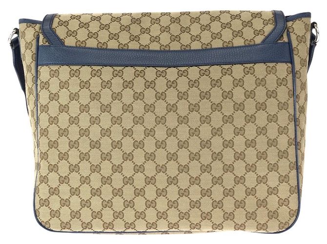 Borsa a tracolla in tela GG e pelle Gucci Marrone Beige - vista 2