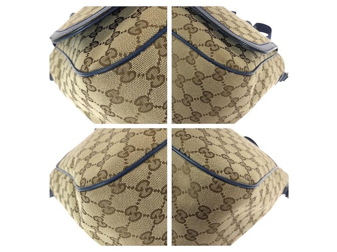 Borsa a tracolla in tela GG e pelle Gucci Marrone Beige - vista 3