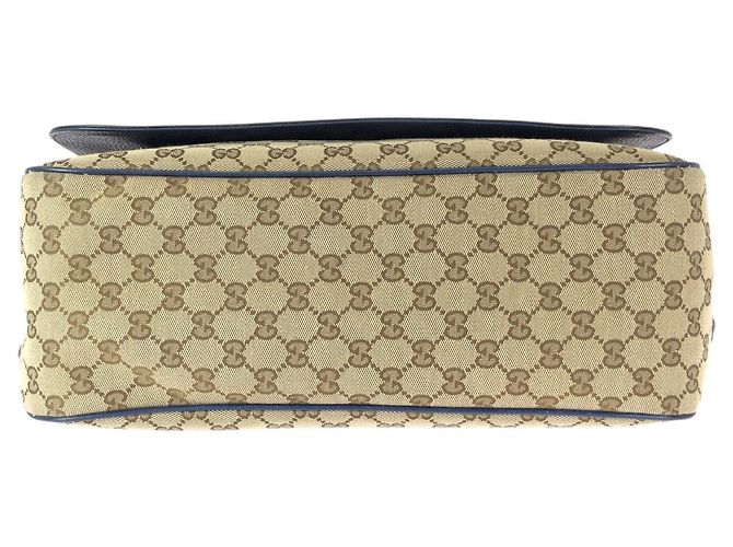 Borsa a tracolla in tela GG e pelle Gucci Marrone Beige - vista 9