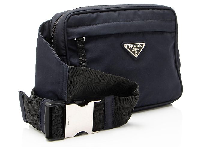 Belt Bag Prada Tessuto Montagna Blu - vista 2