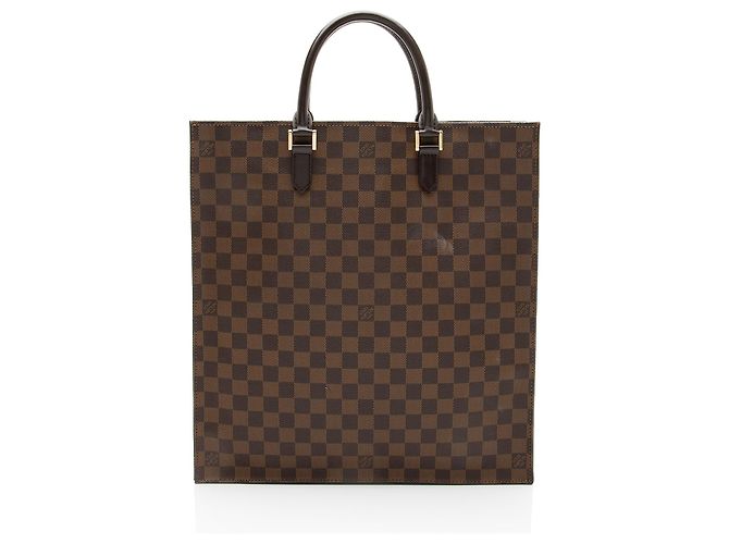 Borsa Tote Sac Plat Damier Ebene Louis Vuitton Marrone - vista 3