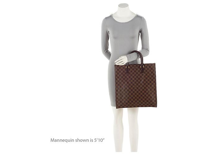 Borsa Tote Sac Plat Damier Ebene Louis Vuitton Marrone - vista 5