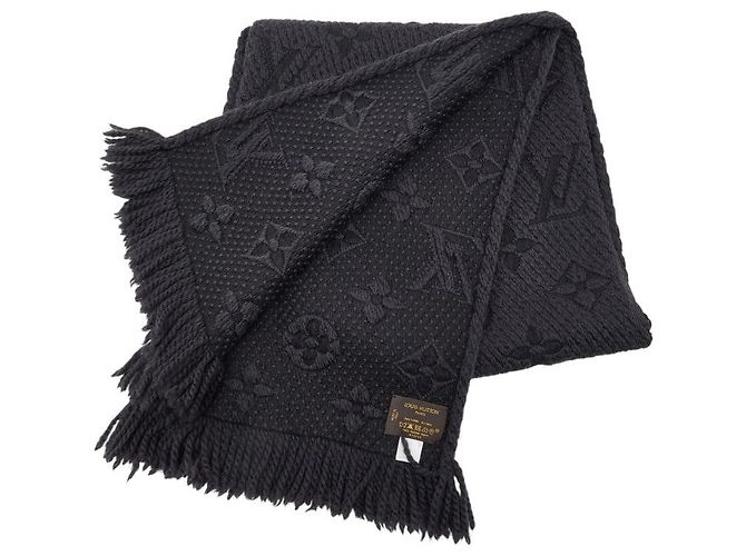 Louis Vuitton Monogramm Logomania Wollseide Schal Schwarz - Ansicht 2