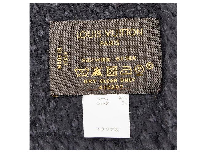 Louis Vuitton Monogramm Logomania Wollseide Schal Schwarz - Ansicht 3