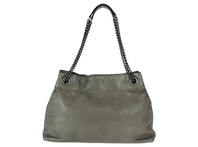 Gucci Soho Leder Tasche mit Quaste Grau - Ansicht 2