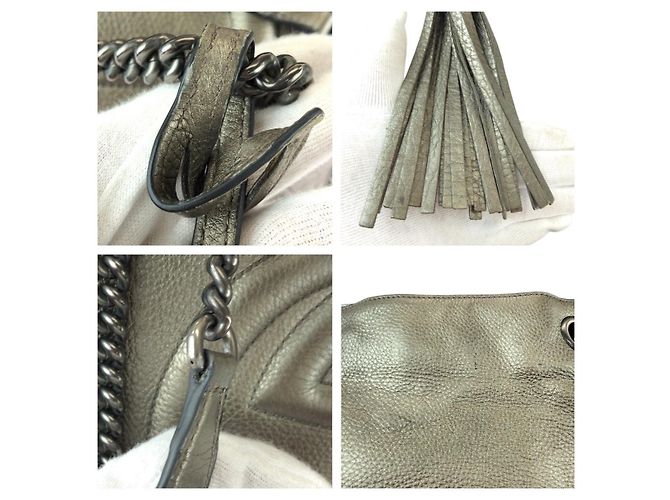 Gucci Soho Leder Tasche mit Quaste Grau - Ansicht 5