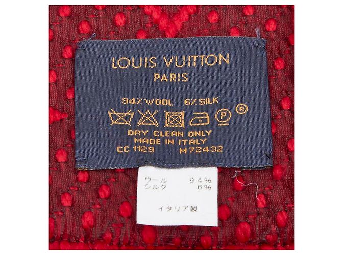 Sciarpa Logomania in Lana e Seta Monogramma Louis Vuitton Rosso - vista 3