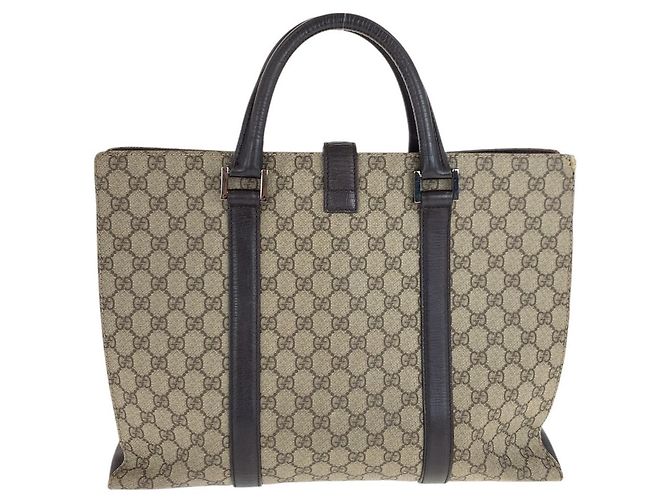 Pasta de couro GG Supreme da Gucci Marrom - vista 2