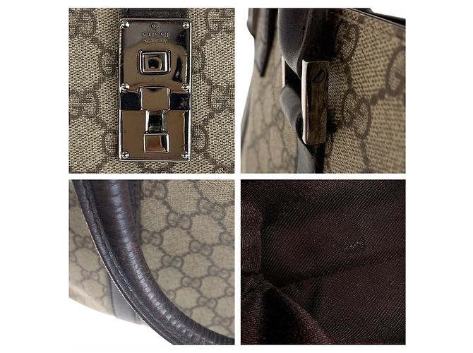 Pasta de couro GG Supreme da Gucci Marrom - vista 4