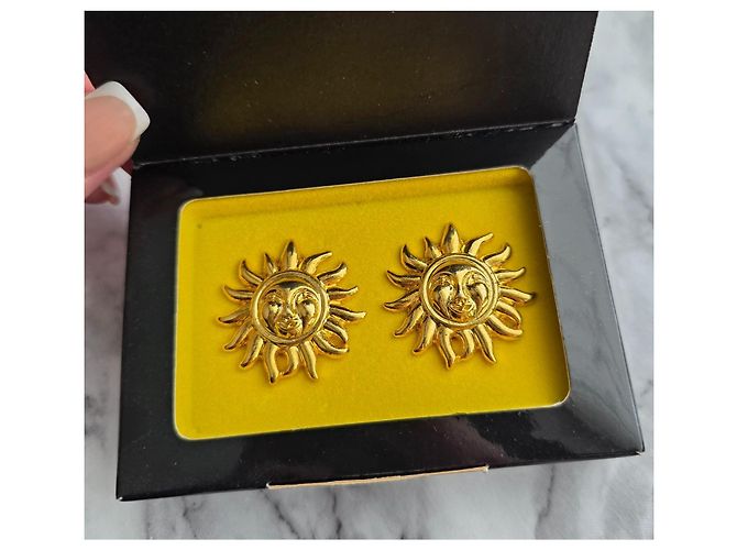 Orecchini Gianni Versace Sunface dorati - vista 4