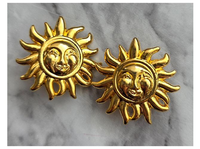 Orecchini Gianni Versace Sunface dorati - vista 5