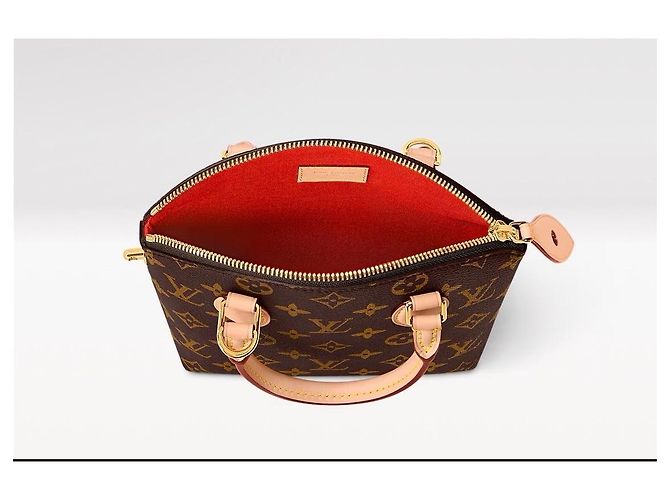 Borsa Louis Vuitton Lock it BB Marrone in Tela - vista 2