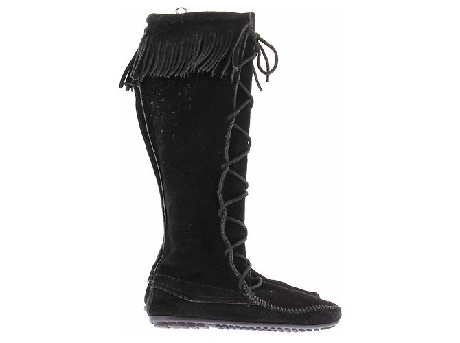 Minnetonka Stivali neri in scamosciato Nero - vista 2
