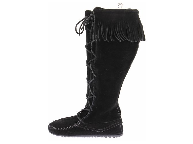 Minnetonka Stivali neri in scamosciato Nero - vista 3