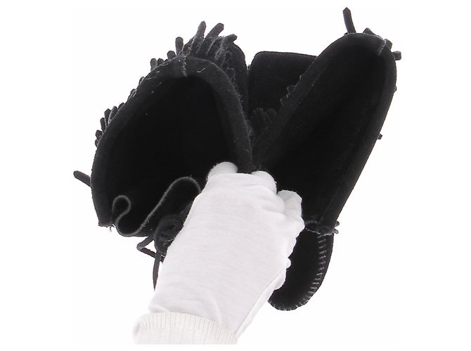 Minnetonka Stivali neri in scamosciato Nero - vista 6