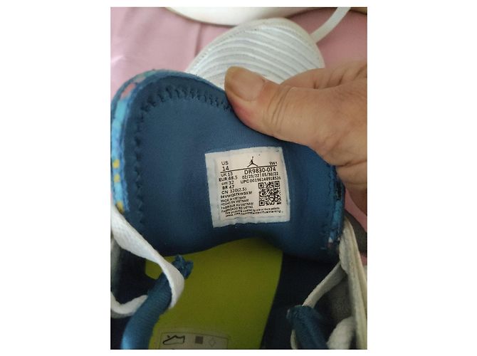 Autre Marque Sneakers Jordan bianche e blu Bianco Giallo - vista 3