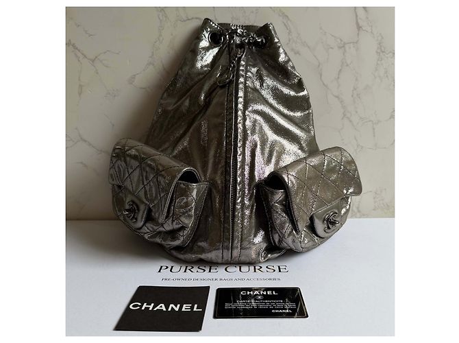 Chanel mini backpack metallic silver Silvery - view 2