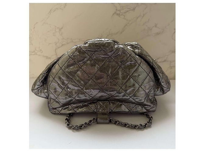 Chanel mini backpack metallic silver Silvery - view 8