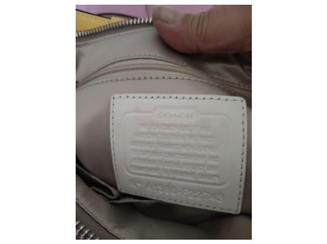 Mehrfarbige Coach-Handtasche Braun Pink Mehrfarben Beige Gelb - Ansicht 3