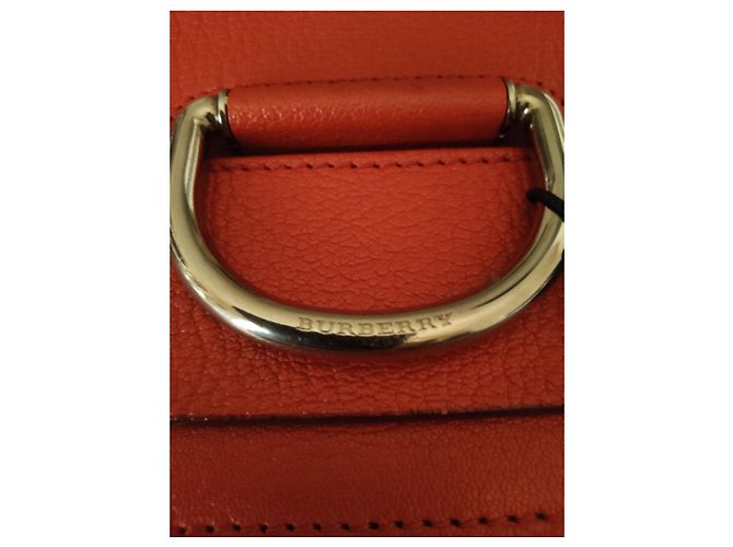 Borsa a spalla Burberry in pelle arancione - vista 2