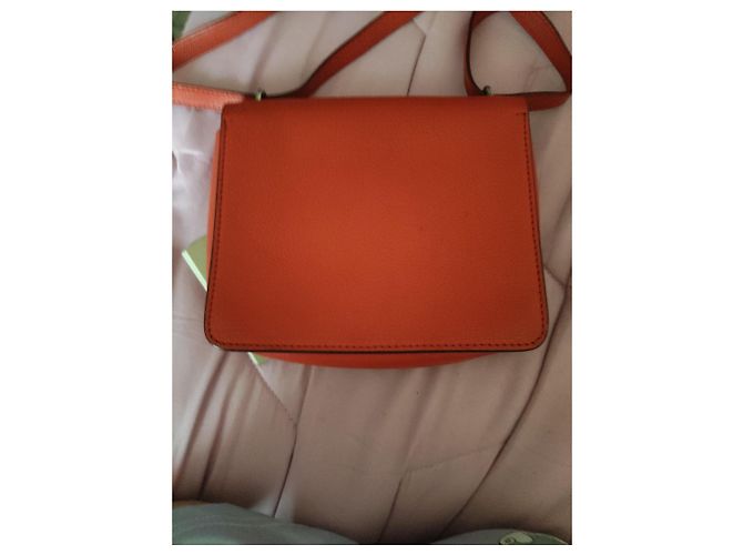 Borsa a spalla Burberry in pelle arancione - vista 4
