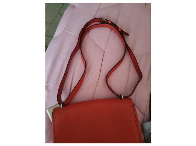 Borsa a spalla Burberry in pelle arancione - vista 5
