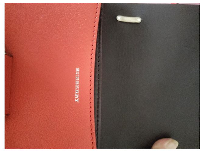 Borsa a spalla Burberry in pelle arancione - vista 6