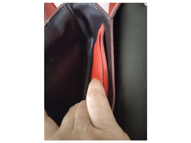 Borsa a spalla Burberry in pelle arancione - vista 8