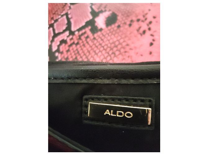 Aldo Clutch de cuero multicolor con estampado de serpiente Negro Rosa Verde Amarillo - vista 8