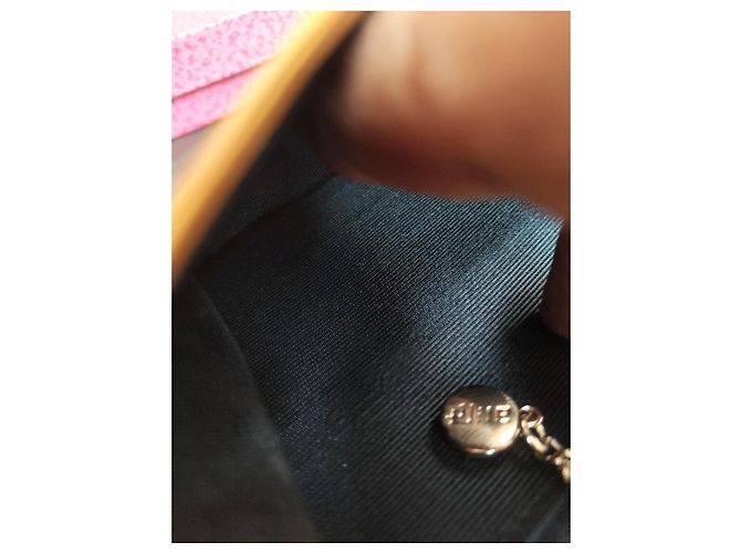 Autre Marque Cartera Ungaro de cuero amarillo Castaño - vista 7