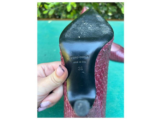 Dolce & Gabbana Bordeaux Python Heels Dark red - view 2
