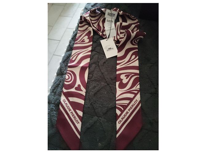 Bufanda de Seda Claudie Pierlot Blanco Roja - vista 4