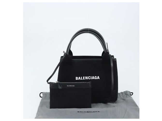 Borsa Tote Cabas XS Balenciaga in tela 2way Nero Argento 390346 Auth SW2262SAM - vista 12