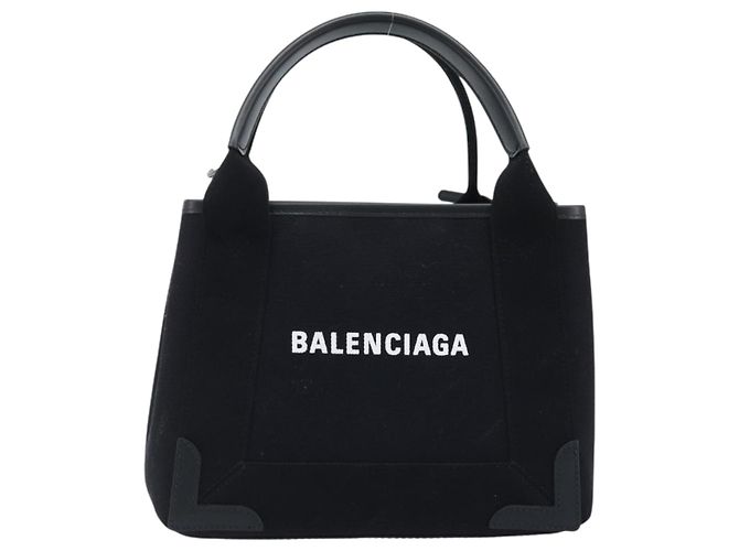 Borsa Tote Cabas XS Balenciaga in tela 2way Nero Argento 390346 Auth SW2262SAM - vista 13