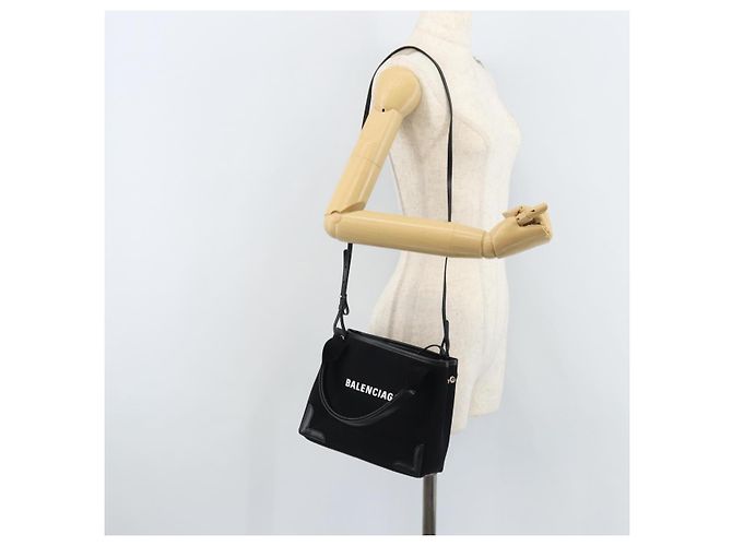 Borsa Tote Cabas XS Balenciaga in tela 2way Nero Argento 390346 Auth SW2262SAM - vista 26