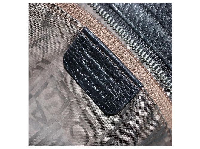 Borsa a mano in pelle nera e argento Gancini di Salvatore Ferragamo Auth bs34239 Nero - vista 12