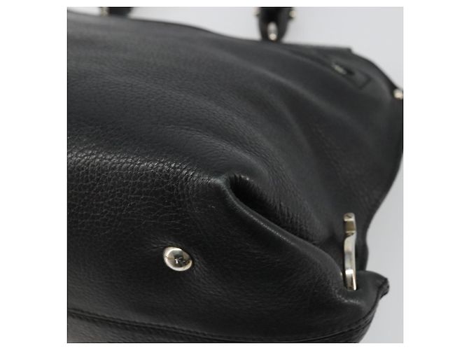 Borsa a mano in pelle nera e argento Gancini di Salvatore Ferragamo Auth bs34239 Nero - vista 15