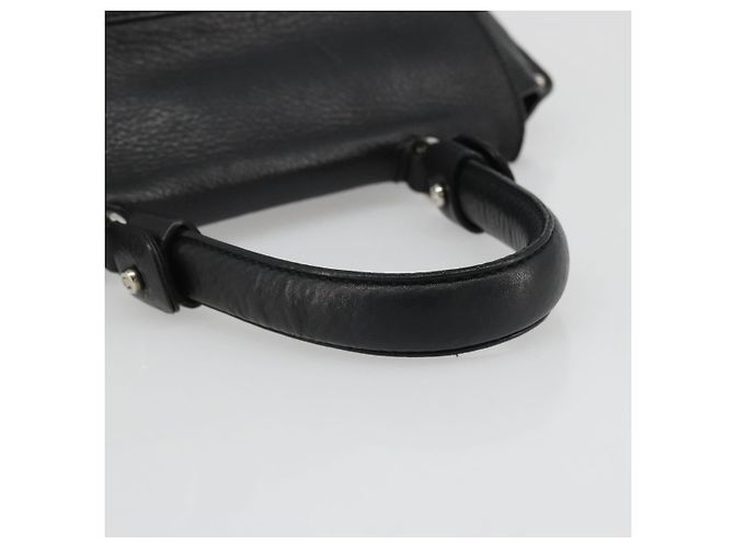 Borsa a mano in pelle nera e argento Gancini di Salvatore Ferragamo Auth bs34239 Nero - vista 7