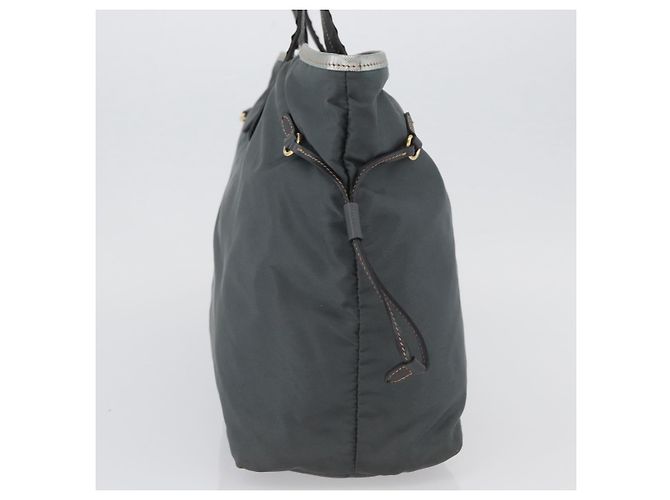 Borsa Tote PRADA in nylon grigio oro Auth 174553 Marrone D'oro - vista 3