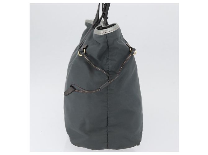 Borsa Tote PRADA in nylon grigio oro Auth 174553 Marrone D'oro - vista 4