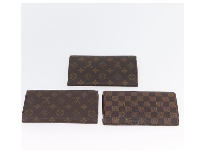 LOUIS VUITTON Cartera Larga Monogram Damier Ebene 5 Set LV Auth BA11527 Monograma - vista 15