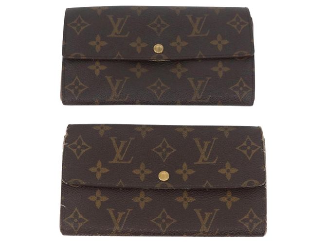 LOUIS VUITTON Cartera Larga Monogram Damier Ebene 5 Set LV Auth BA11527 Monograma - vista 2