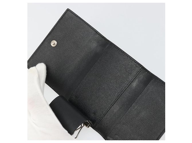 SAINT LAURENT Key Case Leather Black Silver Auth bs34205 Silvery - view 10