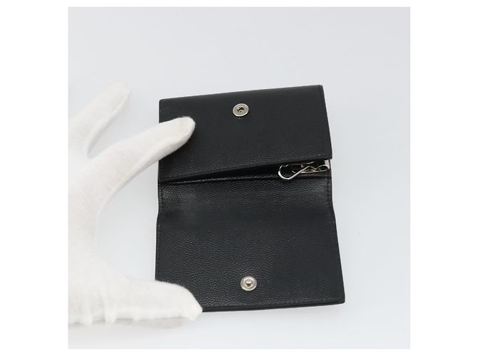 SAINT LAURENT Key Case Leather Black Silver Auth bs34205 Silvery - view 17