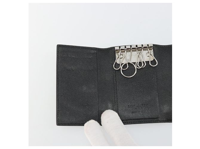 SAINT LAURENT Key Case Leather Black Silver Auth bs34205 Silvery - view 19