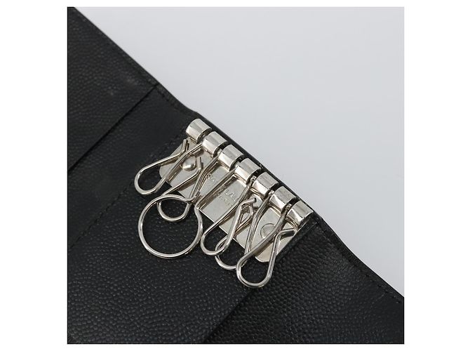 SAINT LAURENT Key Case Leather Black Silver Auth bs34205 Silvery - view 21