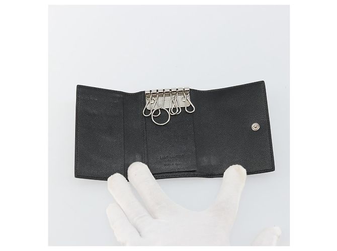 SAINT LAURENT Key Case Leather Black Silver Auth bs34205 Silvery - view 8